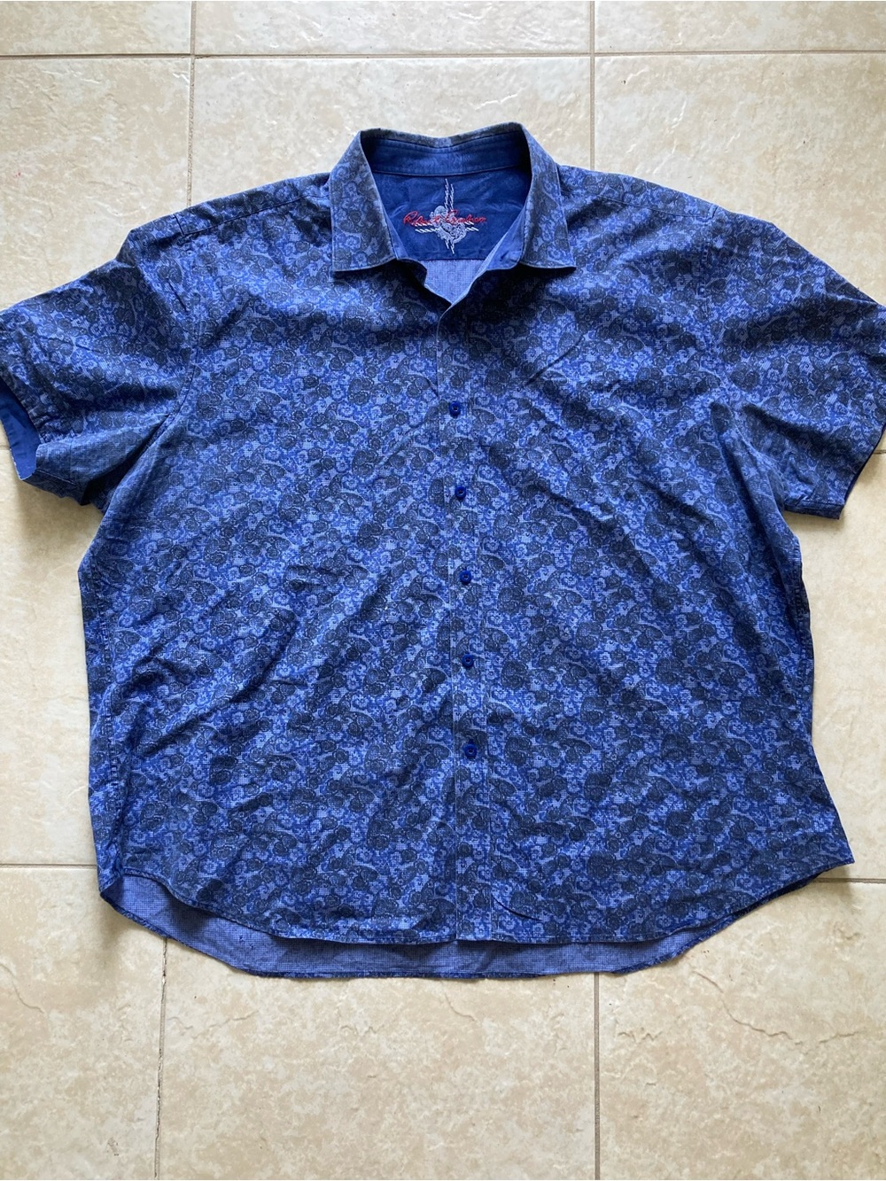 Robert Graham blue paisley short sleeves